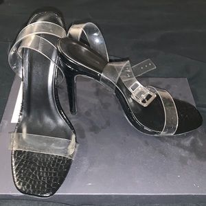 Pretty little thing black heels.